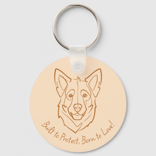 Chaveiro German Shepherd, Built to Protect, Born to Love! (Frente)