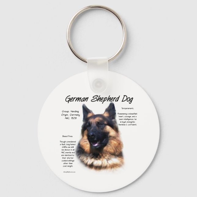 Chaveiro German shepherd (cabelos longos) História Design (Frente)