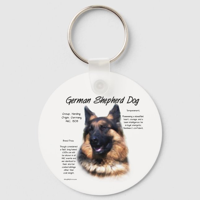 Chaveiro German shepherd (cabelos longos) História Design (Frente)