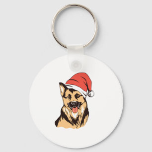 Chaveiro German shepherd Cachorro Papai Noel - Feliz Natal