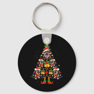 Chaveiro German shepherd Cachorro Santa Hat Árvore de Natal