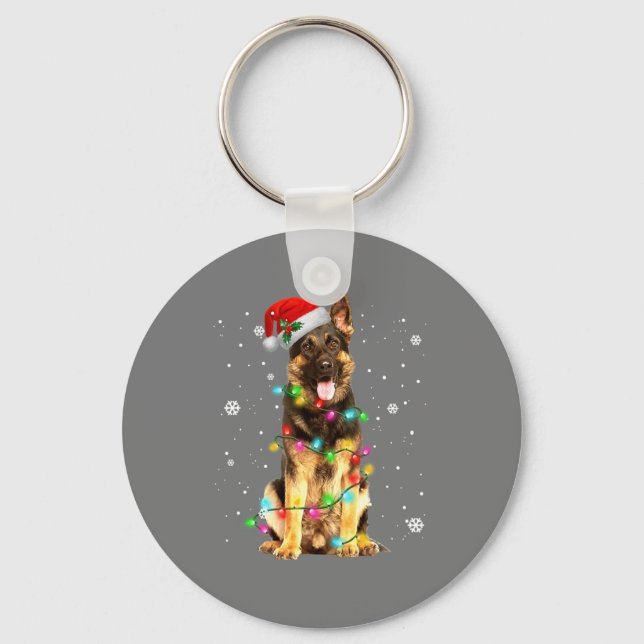 Chaveiro German shepherd Cão Árvore Natal Doce Natal Xmas (Frente)