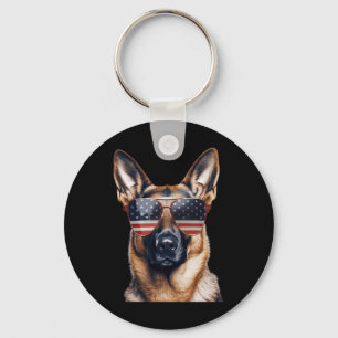 Chaveiro German shepherd com a Independência de Bandeira do