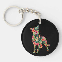Chaveiro German shepherd Flor Engraçado Cachorro Silhueta F