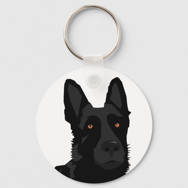 Chaveiro German shepherd preto (Frente)