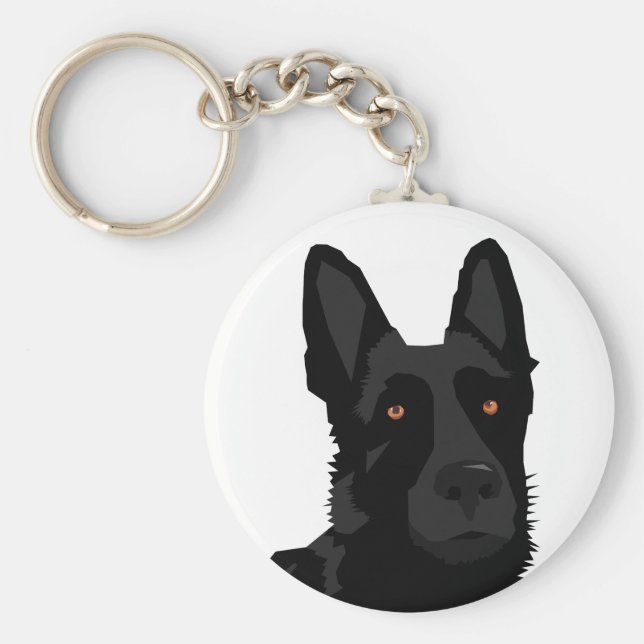 Chaveiro German shepherd preto (Frente)