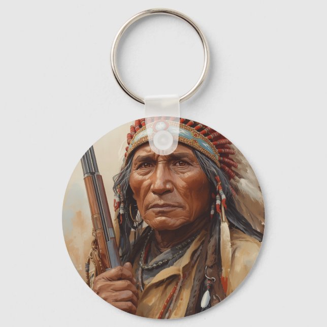Chaveiro Geronimo Indian Chief Warrior Portrait (Frente)