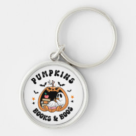 Chaveiro Ghost Bonito Lendo Pumpkins Livros e Livros
