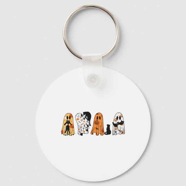 Chaveiro Ghost Cat Halloween Ghost Black Cat Season (Frente)