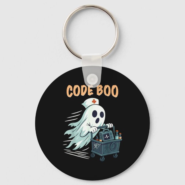 Chaveiro Ghost Code Boo In The Icu Nursing Gift For Hallowe (Frente)