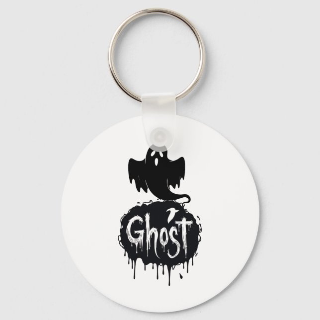 Chaveiro Ghost – Dark Horror Dripping Text Art (Frente)
