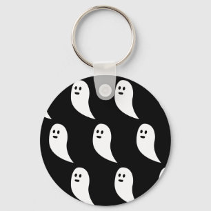 Chaveiro Ghost Halloween preto e branco, seu nome