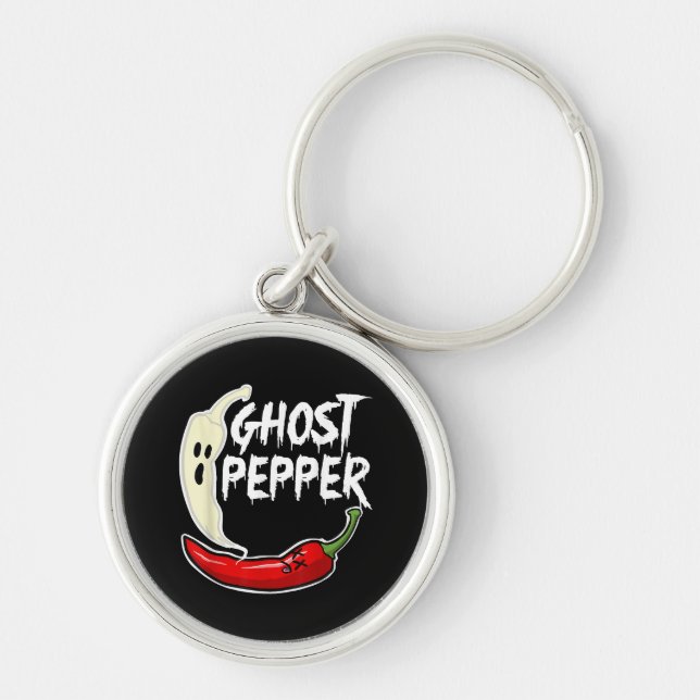 Chaveiro Ghost Pepper Funny Spicy Hot Halloween Peppe (Frente)