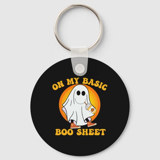 Chaveiro Ghost Pumpkin Spice Latey Queda Fall Vibe Hallowee (Frente)