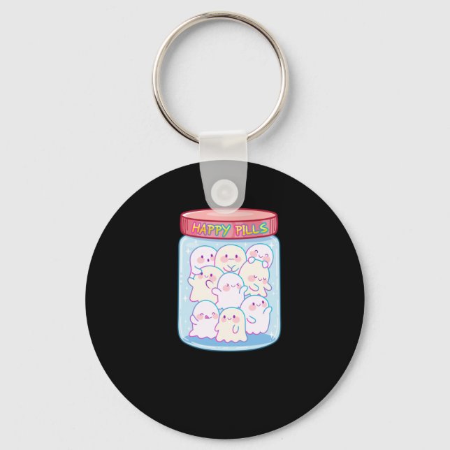 Chaveiro Ghosts Happy Pills Sticker (Frente)