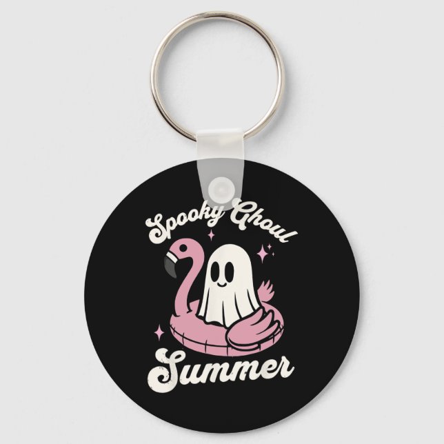 Chaveiro Ghoul Summer Cute Ghost Flamingo Summer Vib (Frente)