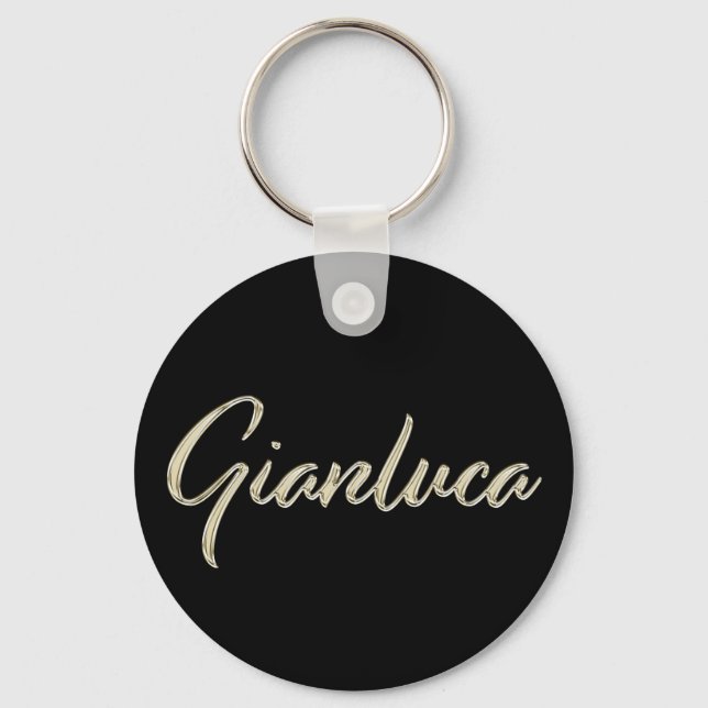 Chaveiro Gianluca Name whitegold Button Schlüsselanhänger (Frente)