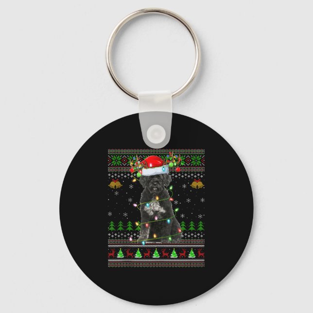 Chaveiro Giant Schnauzer Dog Ugly Christmas Sweaters Holida (Frente)