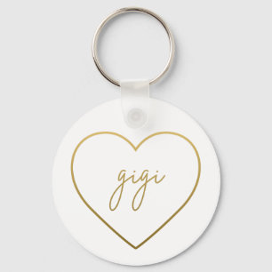 Chaveiro Gigi Elegante Ouro Gradient Heart Gift