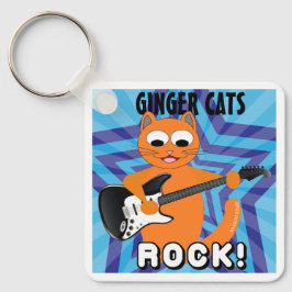 Chaveiro Ginger Cats Rock! Guitarra Cat