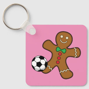 Chaveiro Gingerbird Man Jogando Futebol