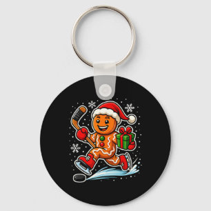 Chaveiro Gingerbread Jogador de Hóquei no Gelo Amante Espor