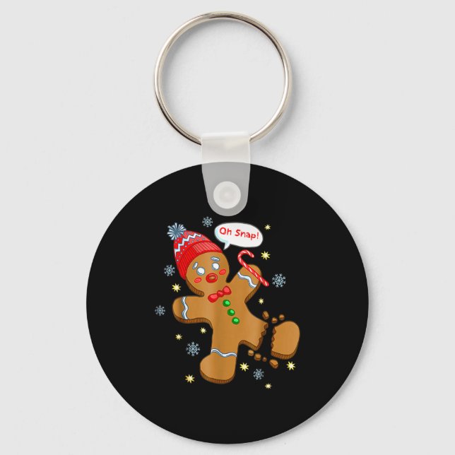 Chaveiro Gingerbread Man Cookie Ugly Sweater Oh Snap Christ (Frente)