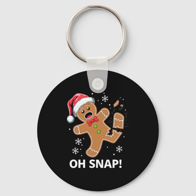 Chaveiro Gingerbread Man Oh Snap Christmas Funny Cookie  (Frente)