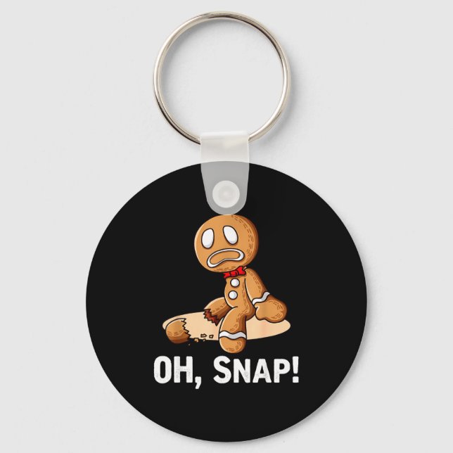 Chaveiro Gingerbread Man Oh Snap Christmas Funny Cookie Bak (Frente)