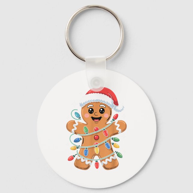 Chaveiro Gingerbread Man Tangled Christmas Lights  (Frente)