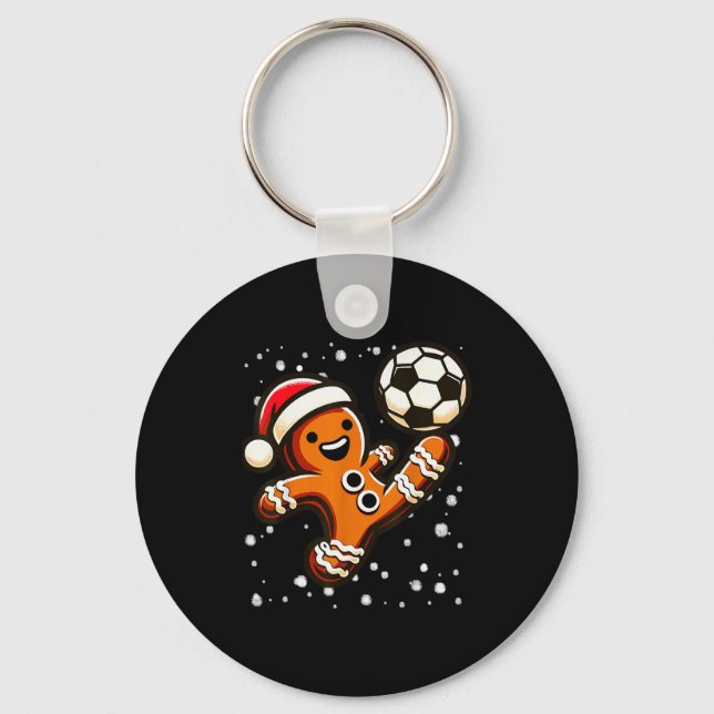 Chaveiro Gingerbread Plays Soccer Bicycle Kick, Cookie Chri (Frente)