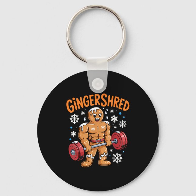 Chaveiro Gingershred Christmas Gym Workout Funny Gingerbrea (Frente)