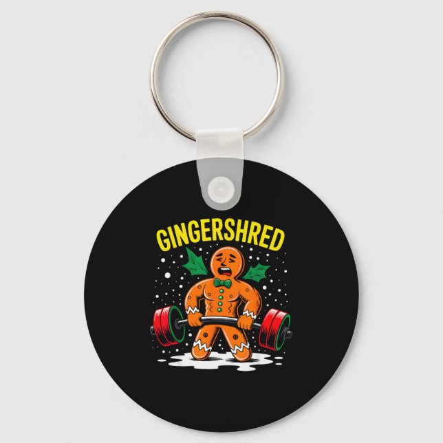 Chaveiro Gingershred engraçado homem de gengibre academia m (Frente)