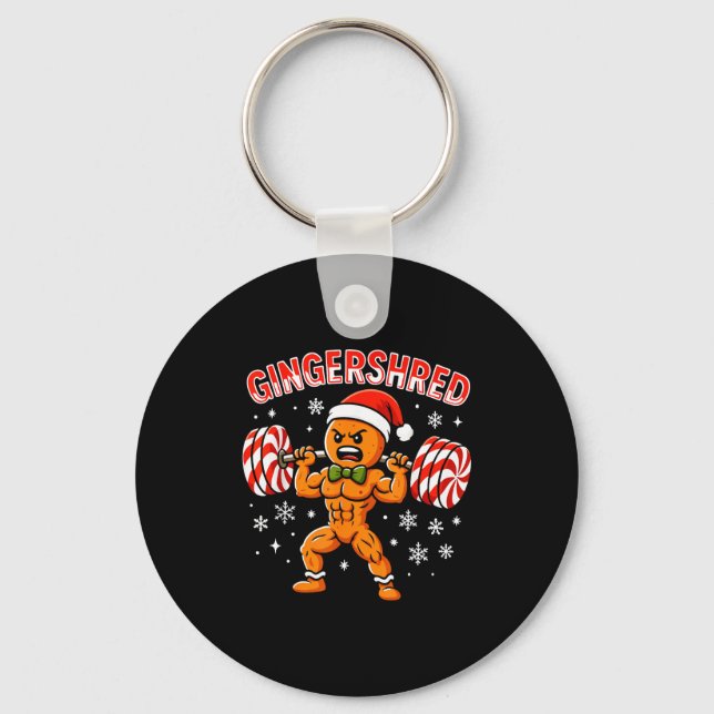 Chaveiro Gingershred Funny Gingerbread Man Gym Bodybuilding (Frente)