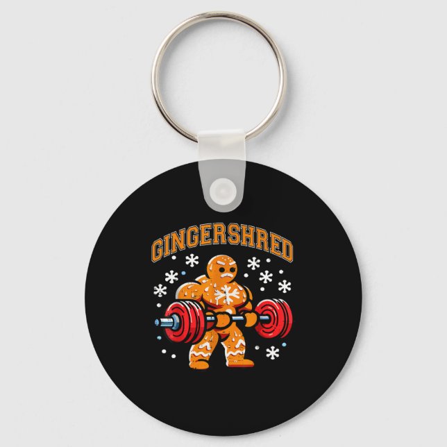 Chaveiro Gingershred Funny Gingerbread Man Gym Bodybuilding (Frente)