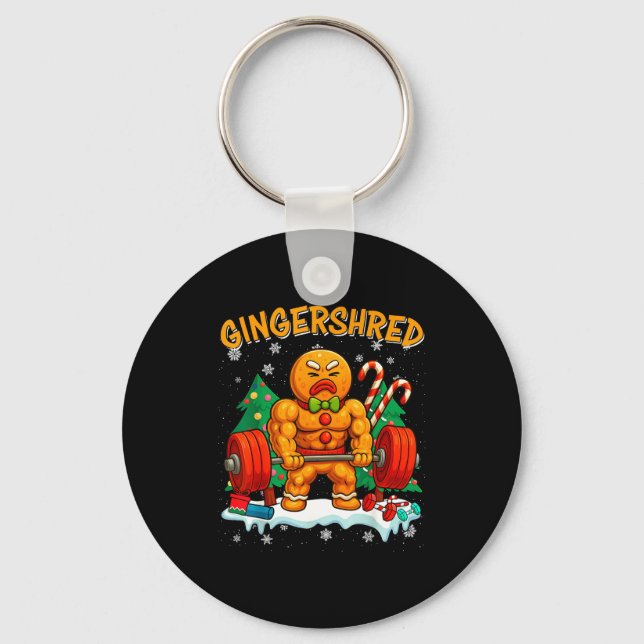 Chaveiro Gingershred Funny Gingerbread Man Gym Bodybuilding (Frente)