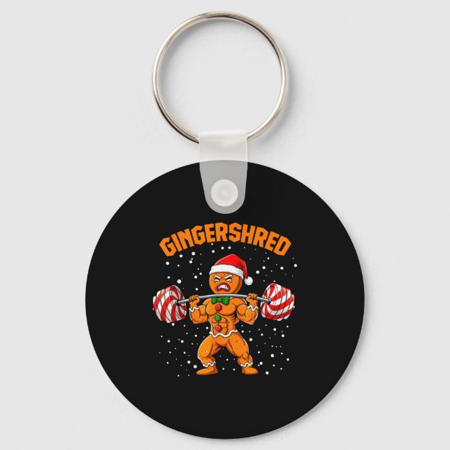 Chaveiro Gingershred Funny Gingerbread Man Gym Bodybuilding (Frente)