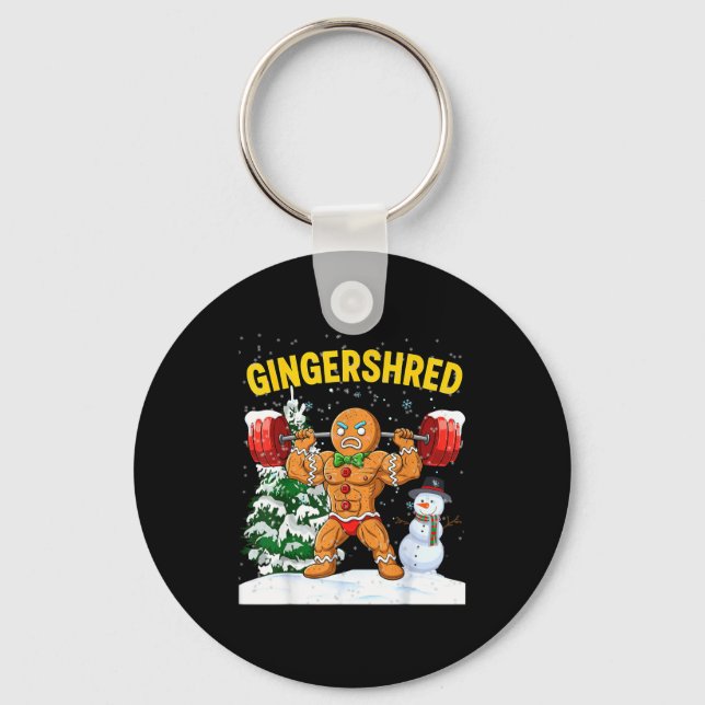 Chaveiro Gingershred Gingerbread Man Bodybuilding Christmas (Frente)
