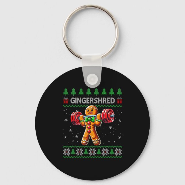 Chaveiro Gingershred Gym Christmas Ugly Sweater Gingerbread (Frente)
