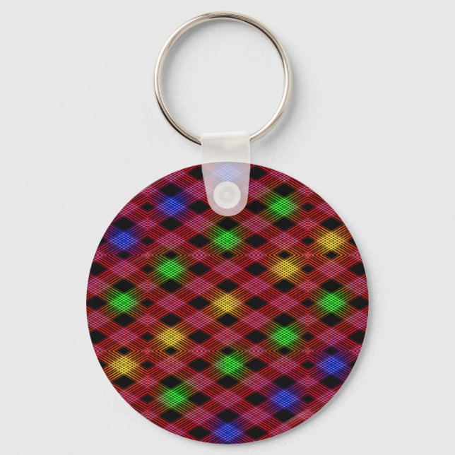 Chaveiro Gingham Check Multicolor Pattern (Frente)