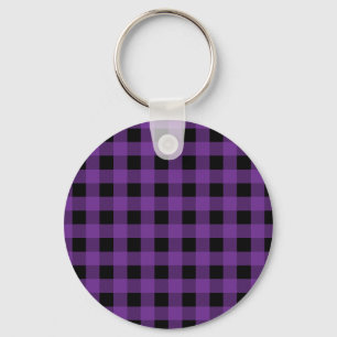 Chaveiro Gingham Grape e Preto