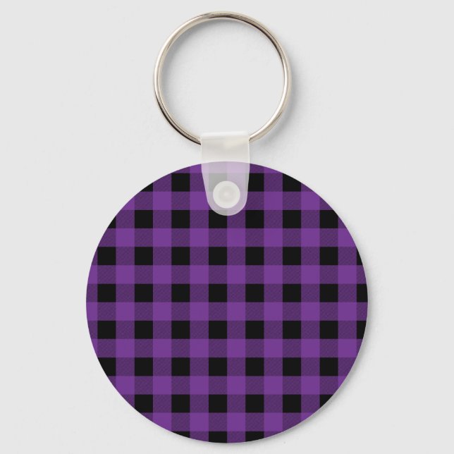Chaveiro Gingham Grape e Preto (Frente)