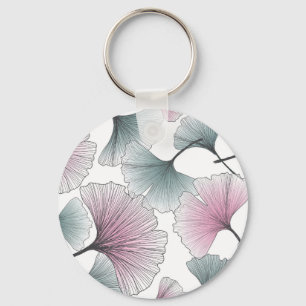 Chaveiro Gingko Biloba desenhada à mão.