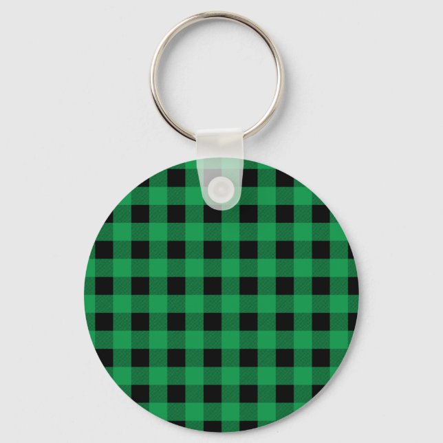 Chaveiro Ginham Green e Black (Frente)
