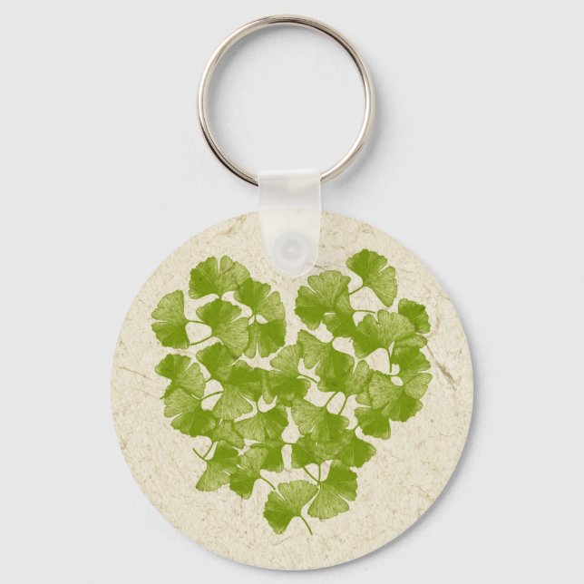 Chaveiro Ginkgo Leaf Heart (Frente)