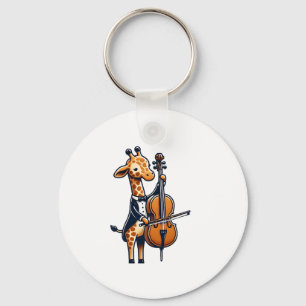 Chaveiro Girafa Bonita Tocando Cello Girafas Músicas