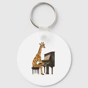 Chaveiro Girafa Bonita Tocando Piano Girafas Músicas