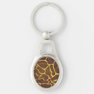 Chaveiro Girafa Brown e impressão amarelo