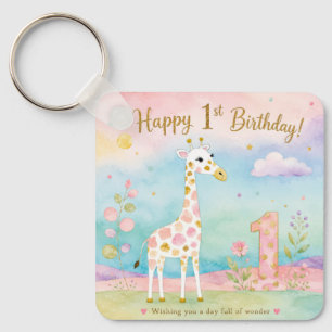 Chaveiro Girafa Caprichosa Primeiro Aniversário Maravilha