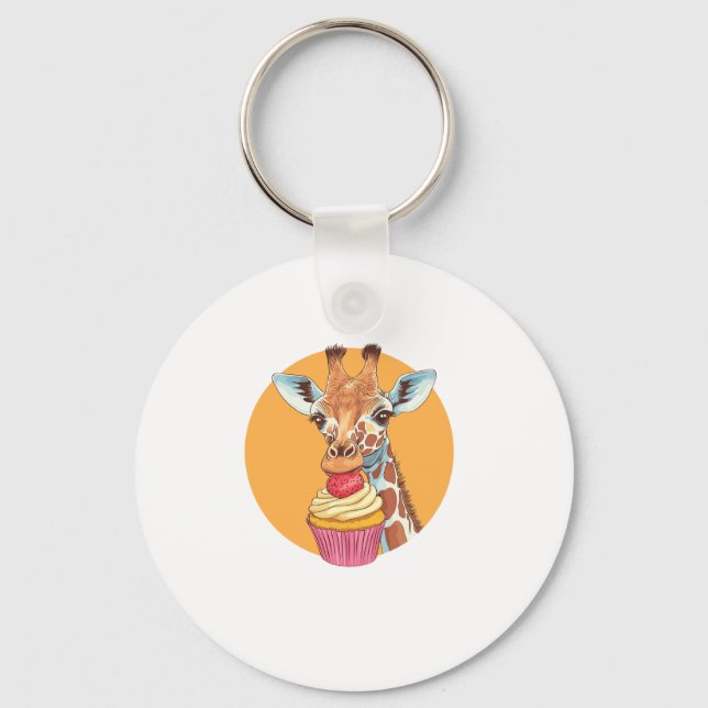 Chaveiro Girafa com Cupcake (Frente)